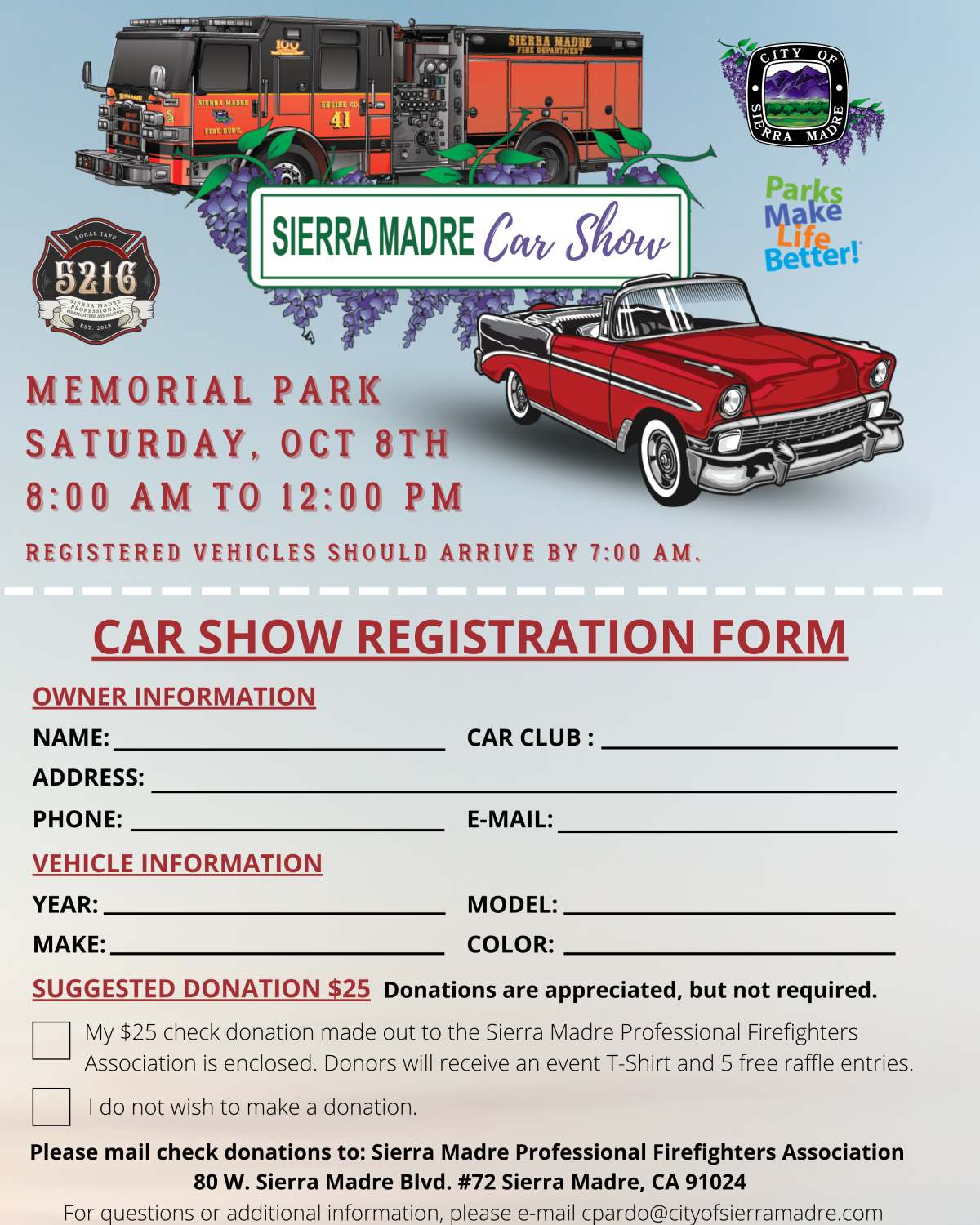 Sierra Madre Car Show Returns! Sierra Madre Firefighters